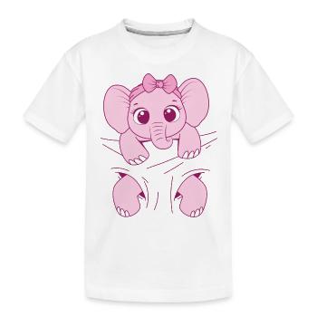 Babyelefant tragen Elefantenbaby rosa Baby Elefant - Kinder Premium Bio T-Shirt - Weiß - Vorne
