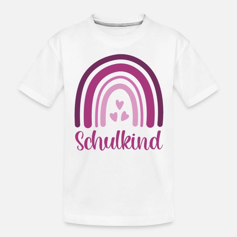Schulkind Regenbogen Schulanfang Einschulung - Kinder Premium Bio T-Shirt - Weiß