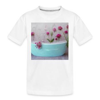 Fleurs dans la baignoire Rose Magnifique - T-shirt bio Premium Enfant - blanc - Devant