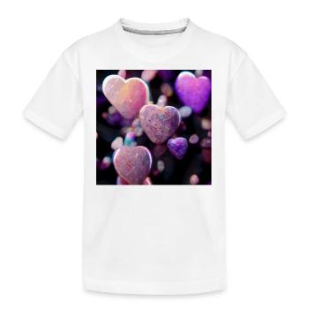 Lila Herzen fallen runter - Kinder Premium Bio T-Shirt - Weiß - Vorne