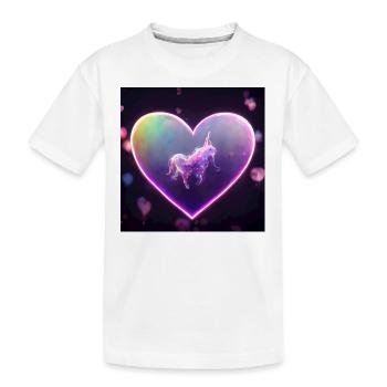 Licorne violette dans le cœur - T-shirt bio Premium Enfant - blanc - Devant
