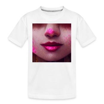 Visage Lèvres et Nez Photoréaliste - T-shirt bio Premium Enfant - blanc - Devant