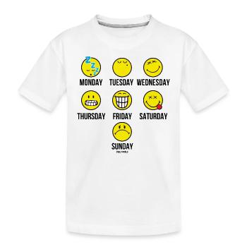 SmileyWorld Emotionen An Den Wochentagen - Kinder Premium Bio T-Shirt - Weiß - Vorne