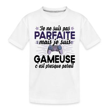 Gameuse Gaming Gamer Geek Jeux Vidéo Cadeau - T-shirt bio Premium Enfant - blanc - Devant