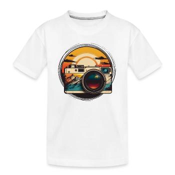 Retro Camera Sunset - Kinder Premium Bio T-Shirt - Weiß - Vorne