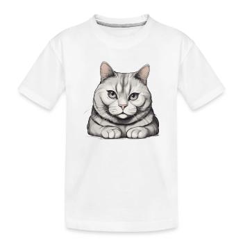 Proud Cat - Kids' Premium Organic T-Shirt - white - Front