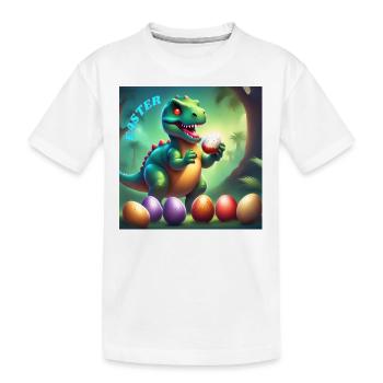 Adorable Dinosaur Red Eyes Easter - Kids' Premium Organic T-Shirt - white - Front