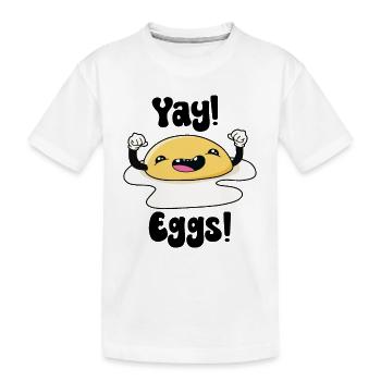 Juhu-Eier - Kinder Premium Bio T-Shirt - Weiß - Vorne