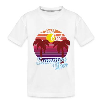 Chill Out Summertime - Palmiers au coucher du soleil - T-shirt bio Premium Enfant - blanc - Devant