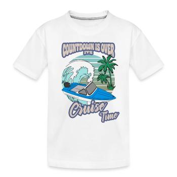 Bateau de mer DDR Rétro Palmiers Plage Canotage Ossi - T-shirt bio Premium Enfant - blanc - Devant