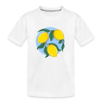 Zitronen-Botanisches Öko-Muster - Kinder Premium Bio T-Shirt - Weiß - Vorne