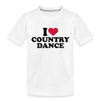 I love Country dance - Kids' Premium Organic T-Shirt - white - Front