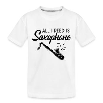 Saxophone Musician Jazz Saxophonist Orchestra - Kids' Premium Organic T-Shirt - white - Front