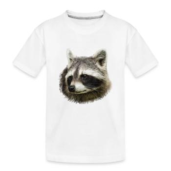 Waschbär Schupp Illustration Design Geschenk - Kinder Premium Bio T-Shirt - Weiß - Vorne