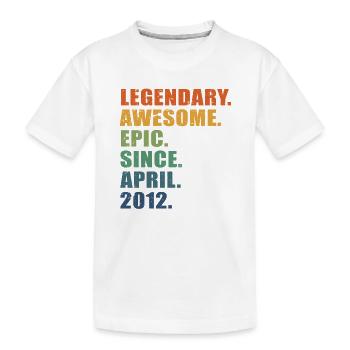11. Geburtstag, April 2012, 11-jähriges Jubiläum - Kinder Premium Bio T-Shirt - Weiß - Vorne