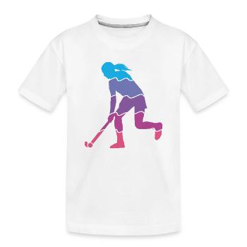 Feldhockey Spielerin Mädchen Frauen Hockey - Kinder Premium Bio T-Shirt - Weiß - Vorne