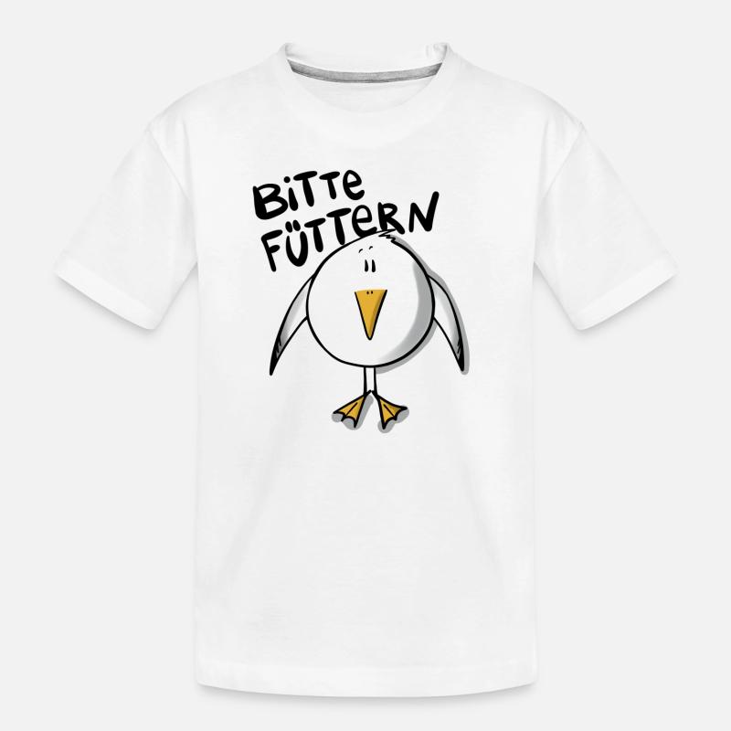 Möwe Füttern - Kinder Premium Bio T-Shirt - Weiß