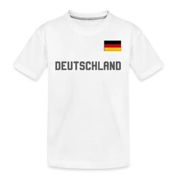 Look maillot de l’Allemagne avec drapeau sur la poitrine - T-shirt bio Premium Enfant - blanc - Devant