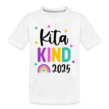 Kitakind 2025 Regenbogen Kindergarten Kita - Kinder Premium Bio T-Shirt - Weiß - Vorne