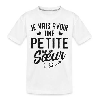 Ich werde eine kleine Schwester haben - Kinder Premium Bio T-Shirt - Weiß - Vorne