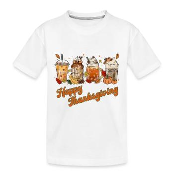 Happy Thanksgiving - Café rétro Citrouille Épice - T-shirt bio Premium Enfant - blanc - Devant