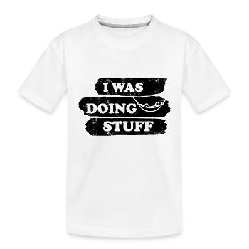 Je faisais des trucs - Hamac vintage - T-shirt bio Premium Enfant - blanc - Devant