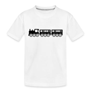 train - Kids' Premium Organic T-Shirt - white - Front