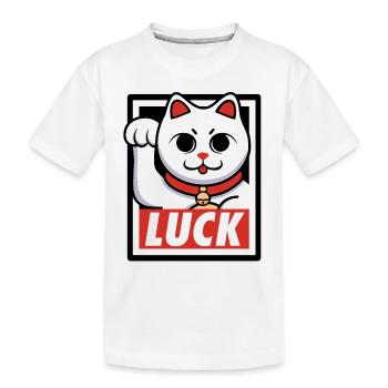 Chat de chance - T-shirt bio Premium Enfant - blanc - Devant