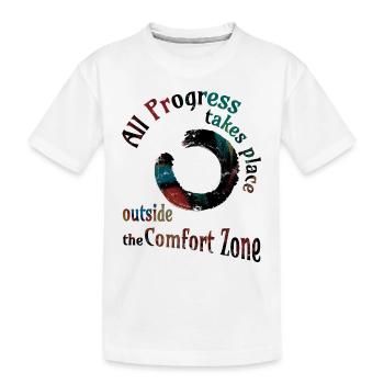 all progress enso dark copy - Kids' Premium Organic T-Shirt - white - Front