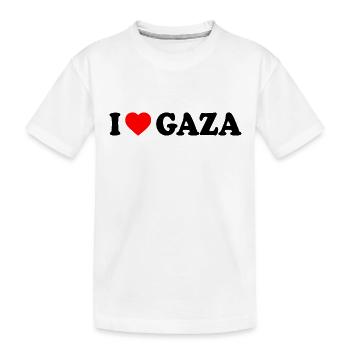 I love gaza - Kinder Premium Bio T-Shirt - Weiß - Vorne