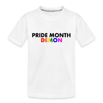 pride month demon - Kinder Premium Bio T-Shirt - Weiß - Vorne