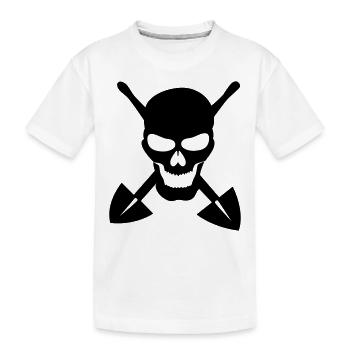 Skull digging shovel scoop gift idea - Kids' Premium Organic T-Shirt - white - Front