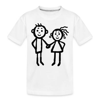 Pair - frères et sœurs - T-shirt bio Premium Enfant - blanc - Devant
