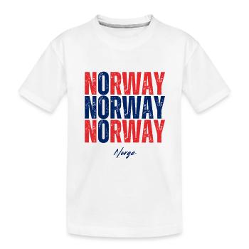Drapeau norvégien, fierté norvégienne - T-shirt bio Premium Enfant - blanc - Devant