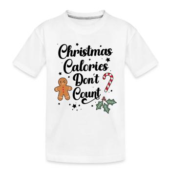 Les calories de Noël ne comptent pas - T-shirt bio Premium Enfant - blanc - Devant