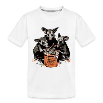 Possums Eating Trash From A Bin - Kids' Premium Organic T-Shirt - white - Front