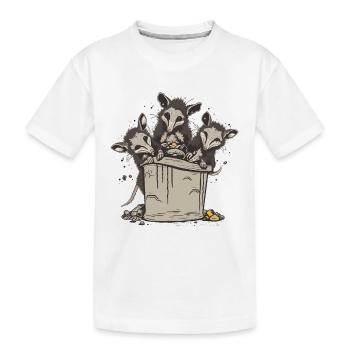 Possums Eating Trash - Kids' Premium Organic T-Shirt - white - Front