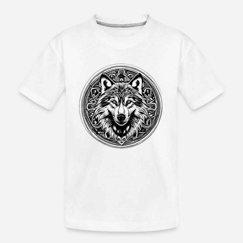 Wolf Viking Nordic Circle Centic - T-shirt bio Premium Enfant - blanc