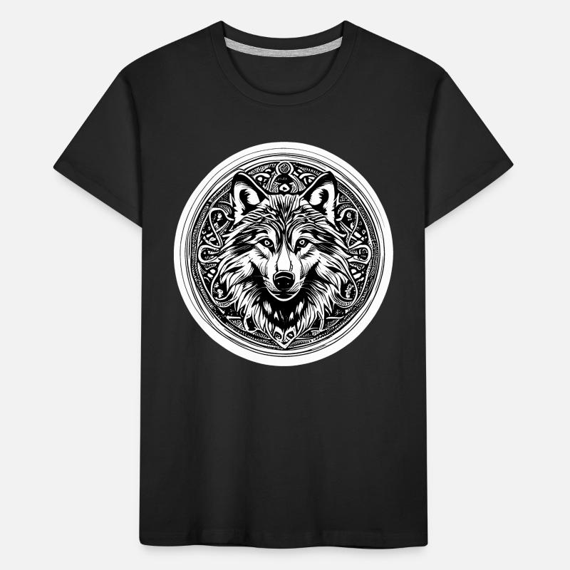 Wolf Viking Nordic Circle Centic T-shirt bio Premium Enfant