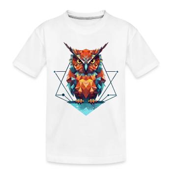 Geometric Owl - Kids' Premium Organic T-Shirt - white - Front