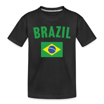 Brazil Flag - Kids' Premium Organic T-Shirt - black - Front
