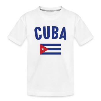 Kuba Flagge - Kinder Premium Bio T-Shirt - Weiß - Vorne