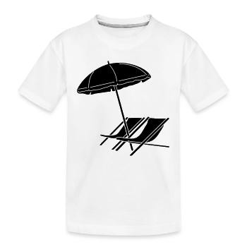 umbrella and chairs_g1 - Kids' Premium Organic T-Shirt - white - Front