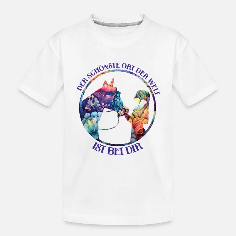 Der schönste Ort der Welt - ist bei dir - Kinder Premium Bio T-Shirt - Weiß