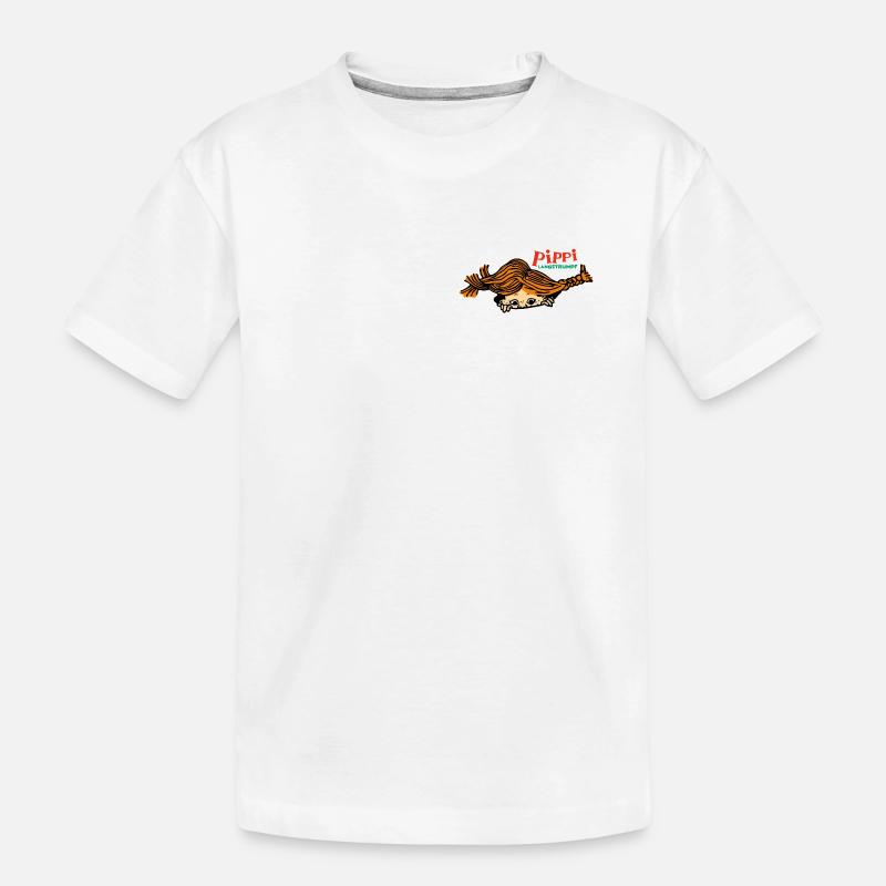 Pippi Langstrumpf Auf Der Lauer - Kinder Premium Bio T-Shirt - Weiß