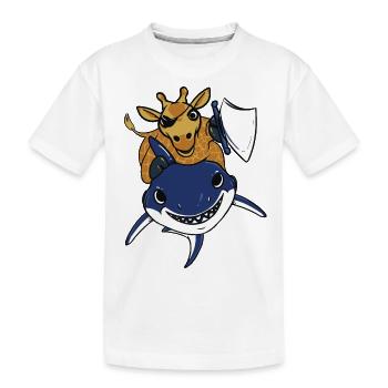 enfants girafe Hai cadeau drôle de pirate de Noël - T-shirt bio Premium Enfant - blanc - Devant