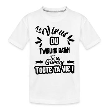 Le virus du Twirling baton cadeau - T-shirt bio Premium Enfant - blanc - Devant
