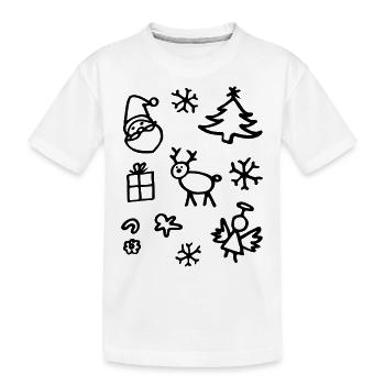 Christmas motives Christmas pictures gifts - Kids' Premium Organic T-Shirt - white - Front