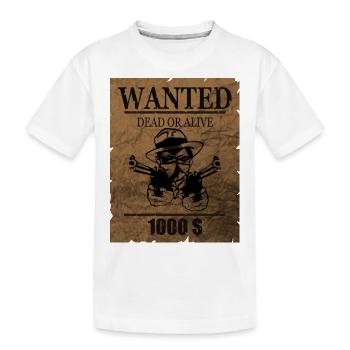 wanted - Kids' Premium Organic T-Shirt - white - Front