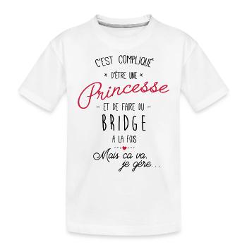 princesse et Bridge - T-shirt bio Premium Enfant - blanc - Devant